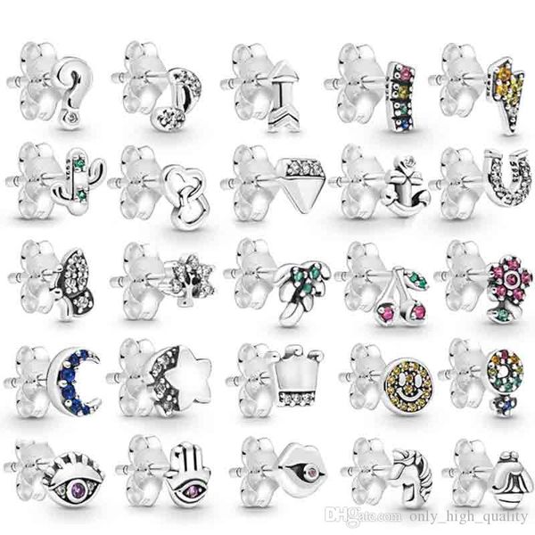 

autumn new original 925 sterling silver popular brand smile moon earrings are suitable for parties, Golden