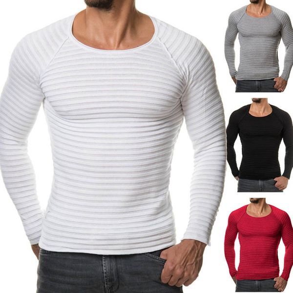 

plus size men long sleeve t shirt streetwear o neck fitness elastic fashion casual muscle solid color t-shirt men pullovers, White;black