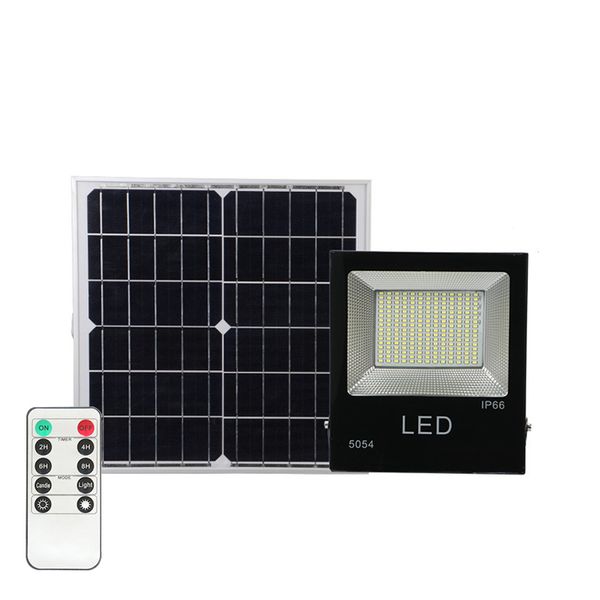 

solar powered flood lights outdoor, remote control solar light ip67 waterproof, dusk to dawn solar security floodlight fixture for yard, bar