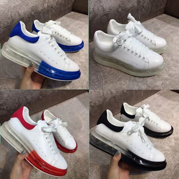 

2020 new season mens casual shoes clear sole trainers red yellow pink transparent crystal bottom flats men women sneakers, Black