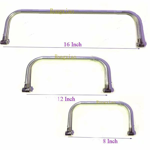 

8 inch 12 inch 16 aluminous tubular internal hinge bag frame purse frame, Black