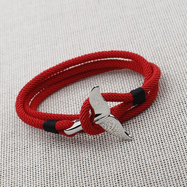 

niuyitid 2019 new whale tail women red thread nautical male men charm braclet jewelry lovers' accessories, Golden;silver