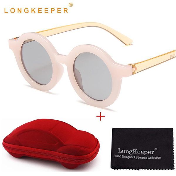 

longkeeper новые детские солнцезащитные очки с футляром мальчики солнцезащитные очки мода детские shades очки подарок для детей uv400 óculos, Blue
