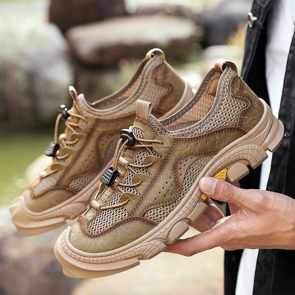 

hiking men shoes elastic band mens walking shoes mesh breathable mens outdoor walking big size men sport shoe