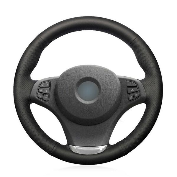 

for bmw e83 x3 2003-2010 hand-sewn steering wheel cover black artificial leather