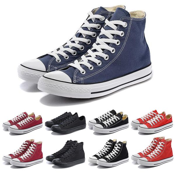 

мода чак обувь холст 1970s низкий верхний стиль повседневная обувь тройной белый черный синий красный мужские женские тренеры обувь размер 3, Black