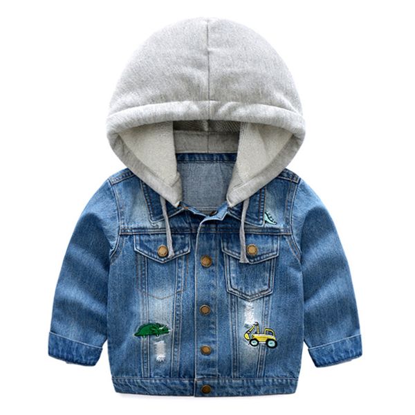

fashion baby boys girls denim jackets coats new 20197 fashion spring winter warm hooded children outwear coat kids denim jacket, Blue;gray