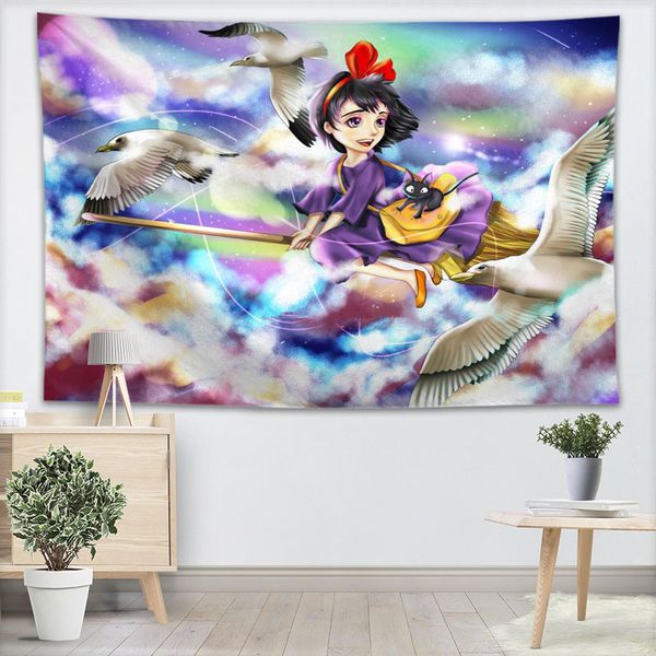 

kiki's delivery service wall tapestry custom yoga office sofa tapestry bedspread for kids room college dorm decoration