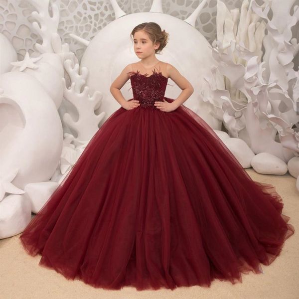 

burgundy flower girl dresses 2020 first holy communion dresses for girls ball gown wedding party dress kids evening prom dress, White;blue