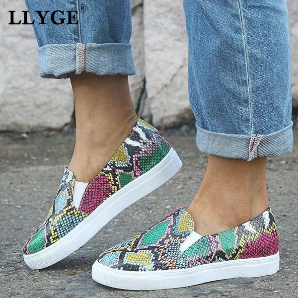 

women snake skin loafers women's flat elastic band vulcanized ladies woman casual platform female fashion shoes new, Black