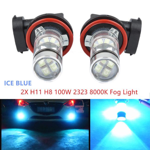 

2pcs 12v 24v power 100w projector car auto front fog driving light bulbs ice blue h16jp h11 h16ll for japanese car white 6000k