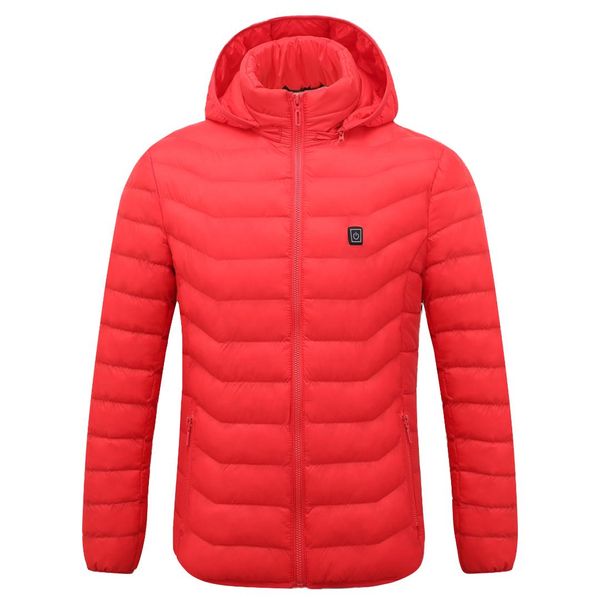 

cocwish heated jackets vest down cotton mens women outdoor coat usb electric heating hooded jackets warm winter, Black