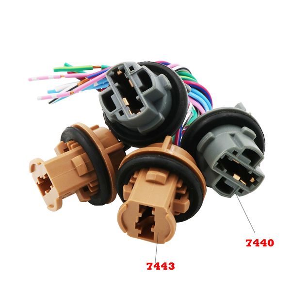 

10pcs t20 7440 7443 bulb holder led socket connector adapter brake turn signal light harness wire led