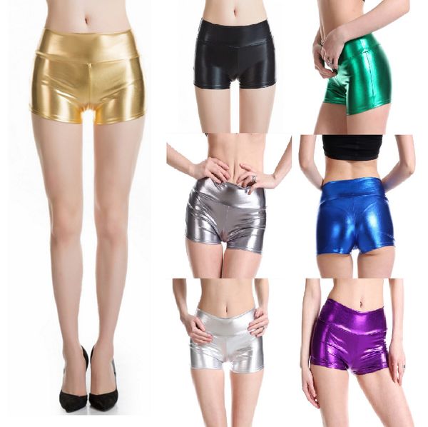 

2019 new shorts girl women shorts night club solid shining, White;black