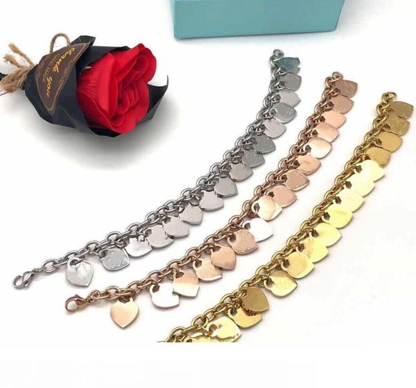 

fashion brand heart with logo designer bracelets bangles for women mens party wedding luxury jewelry for couples lovers engagement gift, Silver
