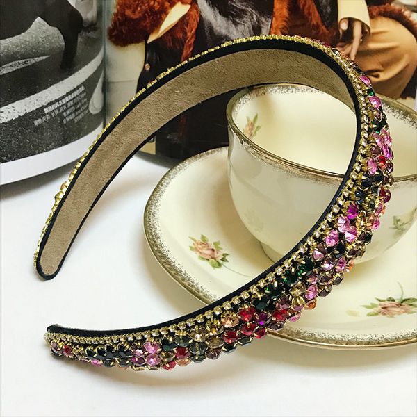 

fashion tiaras handmade crystal headbands rhinestone wide hairbands princess queen party bridal wedding hair jewelry accessories, Golden;white