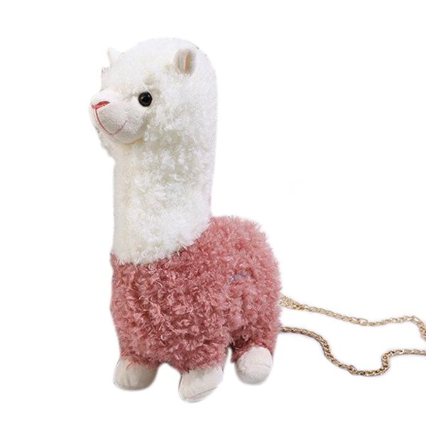 

funny cartoon plush alpaca animal shape bag creative spoof fashion shoulder bag women's messenger girls cute flap