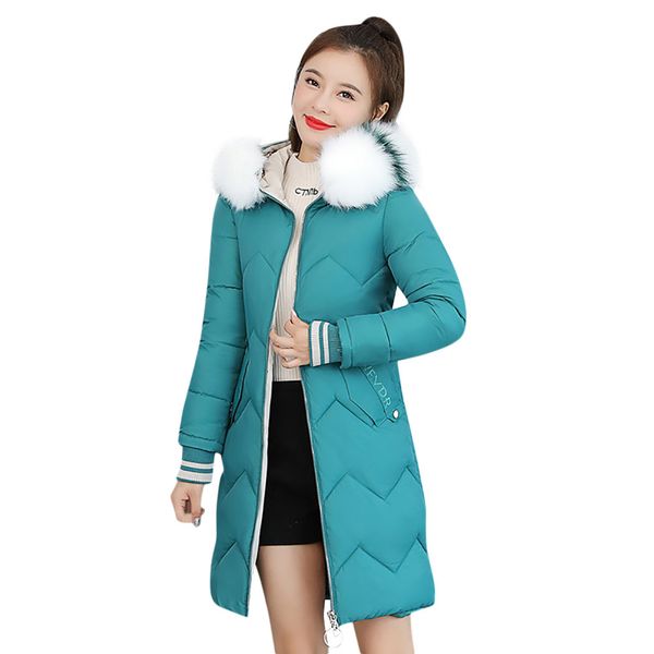 

jackets women winter outerwear coats long cotton-padded jackets zip hooded coat pocket faux fur hooded coats, Black