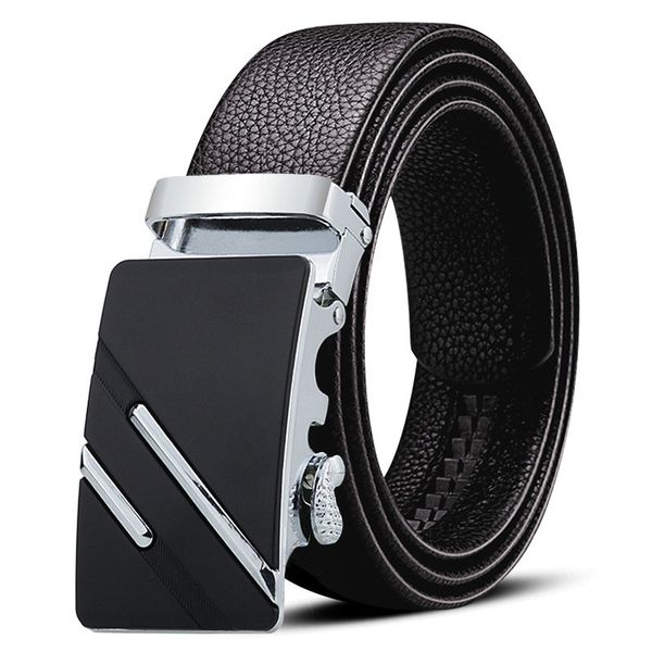 

fashion famous belt men genuine leather belts for men,strap male metal automatic buckle, Black;brown