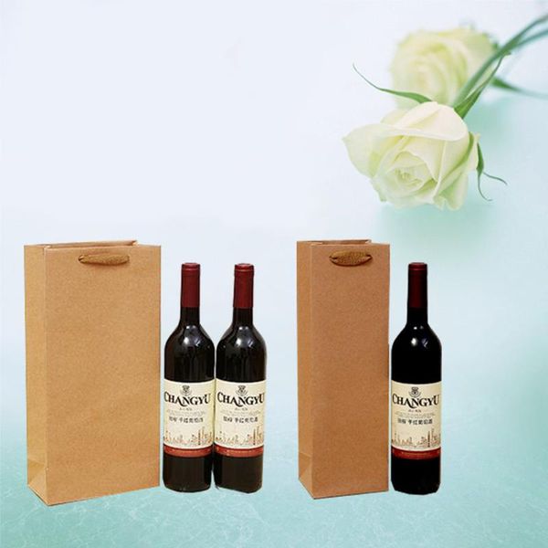 

12/24pcs kraft paper bags for packing red wine bags gift bag hand bag red wine drinks packing storage pouch