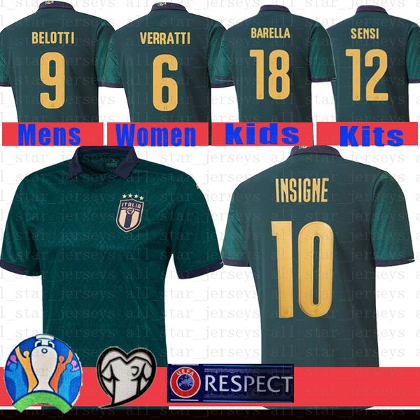 

italy soccer jersey chiellini insigne immobile football shirt verratti jorginho sensi totti bonucci pirlo el shaarawy maillots de foot, Black;yellow