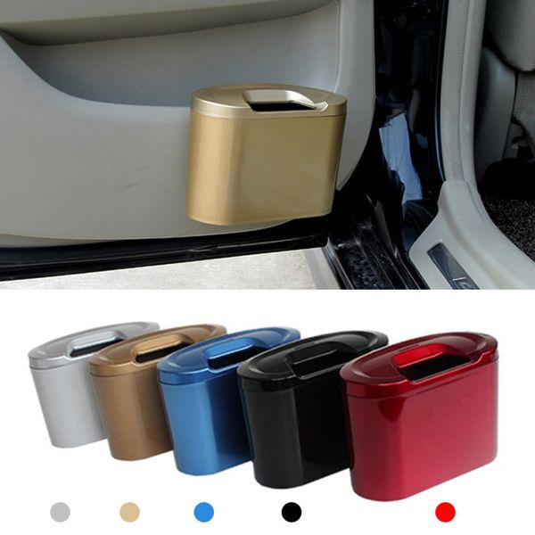 

mini vehicle auto car trash bin auto mini cans rubbish can garbage dust dustbin box case holder hook plastic bucket#g6