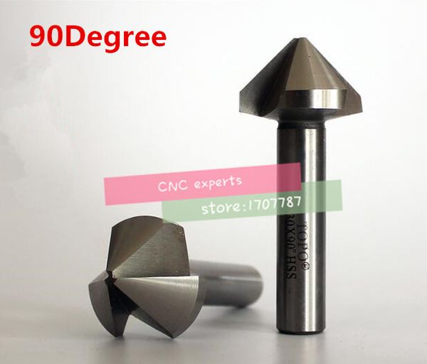 

1pcs 6.3~50mm 90 degree 3 flute hss chamfer chamfering end mill cutter bit