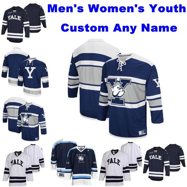 

йельский бульдогов трикотажные мужские matt фоли джерси evan smith jack st. ivany teddy wooding колледж хоккей трикотажные изделия на заказ, Black