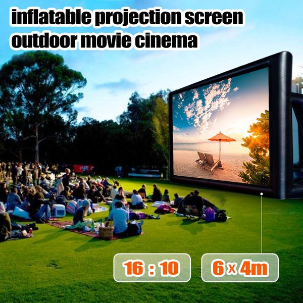 

6x4m inflatable outdoor projector movie projection creen home party backyard cinema blower fan
