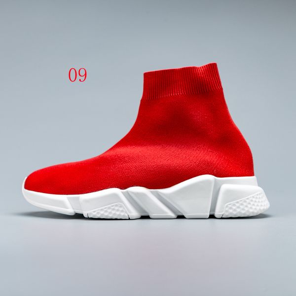 

2020 paris speed trainers knit sock shoe original luxury designer mens womens sneakers high casual shoes with box, Black