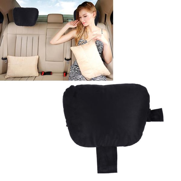 

1pc universal suede car seat headrest adjustable neck head rest black cushion headrest for vehicle auto suv rv marine boat