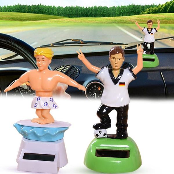 

innovative car ornament solar powered athletes series cartoon animal doll automobile auto dashboard decoration cute car ornament