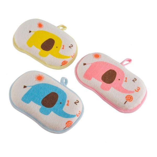 

3colors cartoon super soft cotton baby bath shower brush cute animal modeling sponge powder rubbing towel ball for baby children