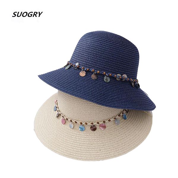 

suogry womens hats fashion bow decoration big brim straw bow hat sun floppy wide brim hats beach cap chapeau, Blue;gray