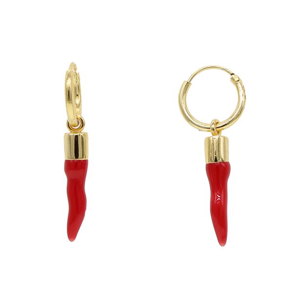 

2019 summer new chili pepper charm drop earring gold metal fashion lovely girl women ear jewelry, Silver