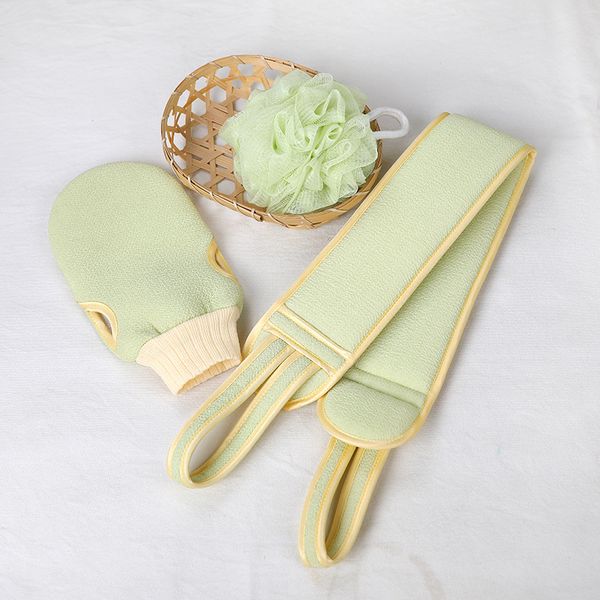 

factory bicolor stripes eco-friendly viscose bath towel body bath glove