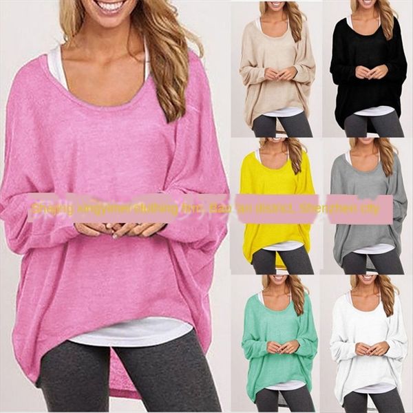 

loose women's irregular multicolor knitted a696 loose women's irregular t- multicolor knitted shirt t-shirt a696, White
