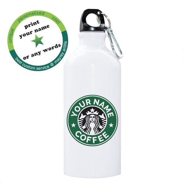 Acheter Drôle Nom Créatif Personnaliser Bouteille De Café 600ml En Aluminium Bouteille De Voyage Eau De Sport En Plein Air Vélo Bouteille Fraîche Avec