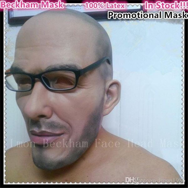 

new sale funny halloween party cosplay famous man david beckham face mask latex party real human face mask cool realistic mask