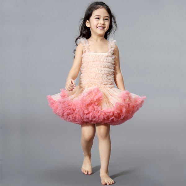 

fashion girls tutu dress baby extra fluffy birthday party dress cute autumn ball gown ruffled bubble pgraphy, Red;yellow