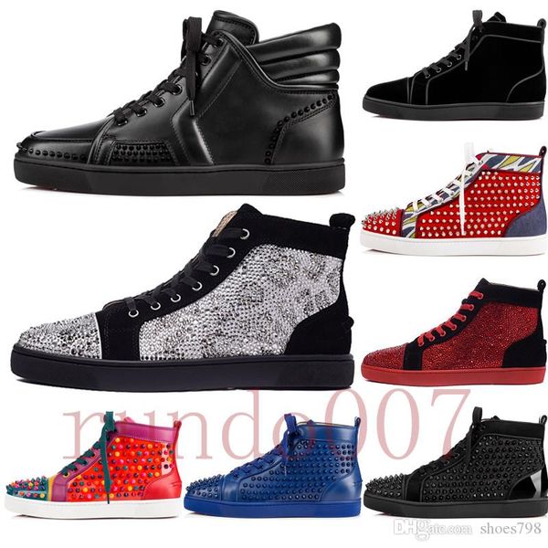 

2019 red bottom gz shoes 19ss spike sock donna spikes bottoms sneakers men chaussures heels mens women low high boots designer, Black