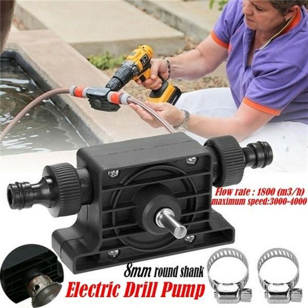 

portable electric drill pump sinks aquariums pool self priming transfer pumps oil fluid water pump hose clamps connectors set