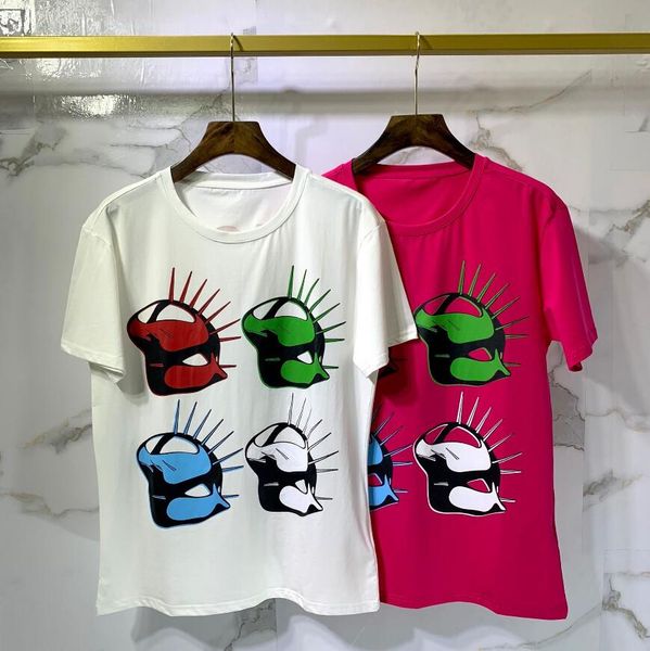 

new short-sleeved summer palm angle double yarn single-sided 230 g fabric men and women fashion lovers over size short-sleeved t-shirt574, White;black