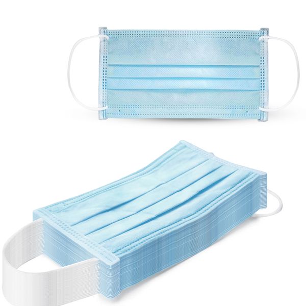 

50pcs lot disposable face mask 3-ply protective non-woven disposable face mouth soft breathable safety face masks