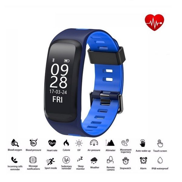 

f4 wristband colorful sports smart bracelet ip68 waterproof band heart rate blood pressure blood oxygen monitor for ios android