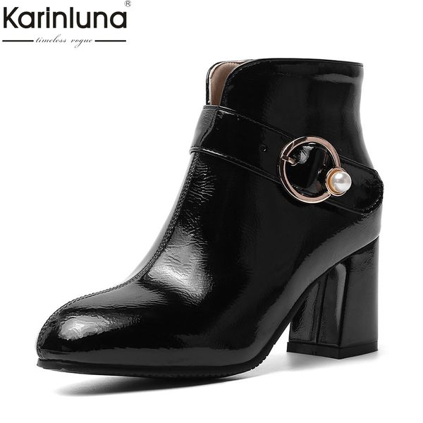 

women's fashion big size 28-46 brand booties ladies high heels shoes woman casual party office lady ankle boots women 2019, Black