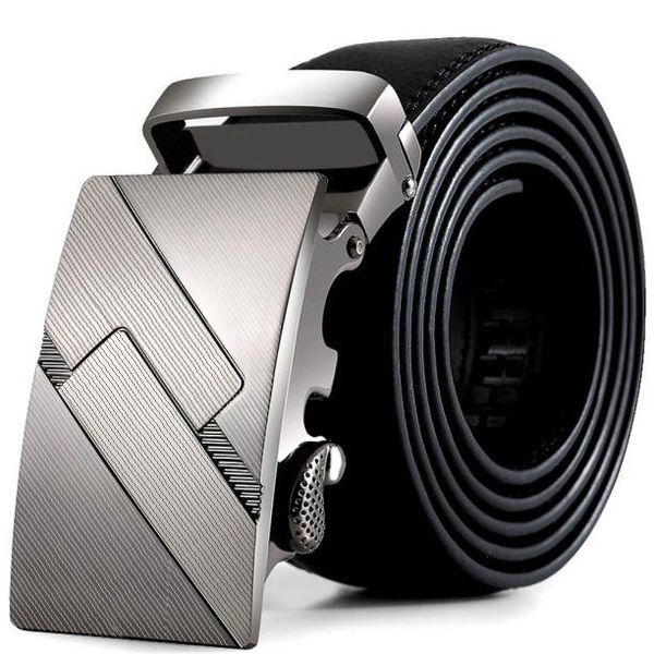 

pu leather mens belts automatic buckle fashion belts for men business popular male brand black luxury ceinture homme, Black;brown