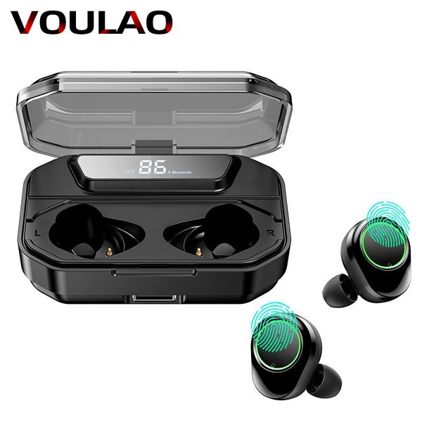 

wireless headphone led display wireless bluetooth 5.0 earphones 3300mah charging case touch control sport waterproof headphones