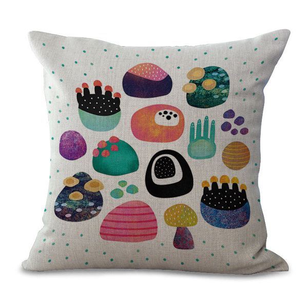 

colorful heart cup stone pillow case cushion cover linen cotton square throw pillow case cover living room home decoration 300692