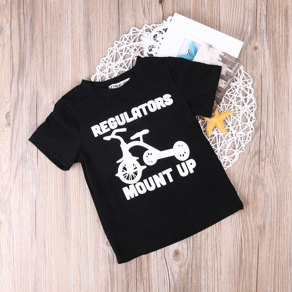 

new toddler kids cool clothes short sleeve crew neck letter print t-shirt casual child boy girl blusa t shirt, Blue